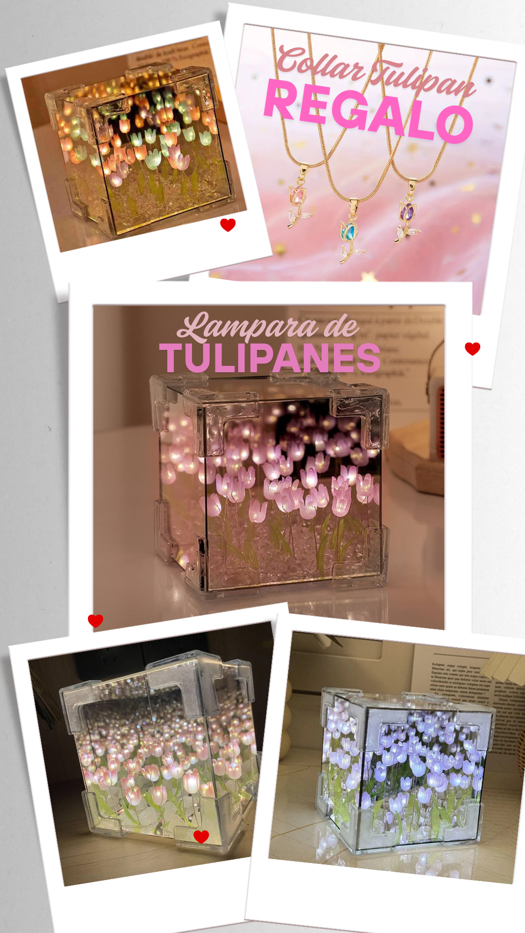 LAMPARA DE TULIPANES DE REGALO COLLAR TULIPAN